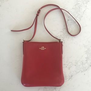 Coach Crossbody Bag in Red Leather